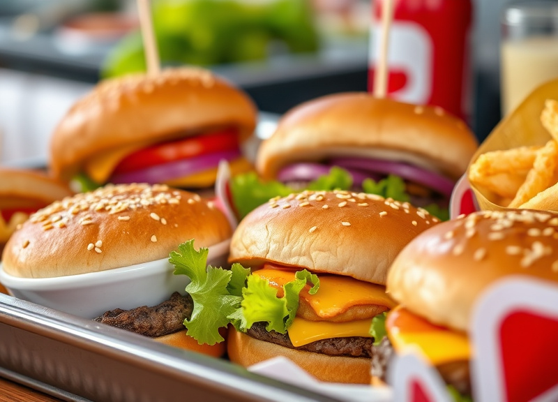 Burgers As Part Of The Cook Out Tray